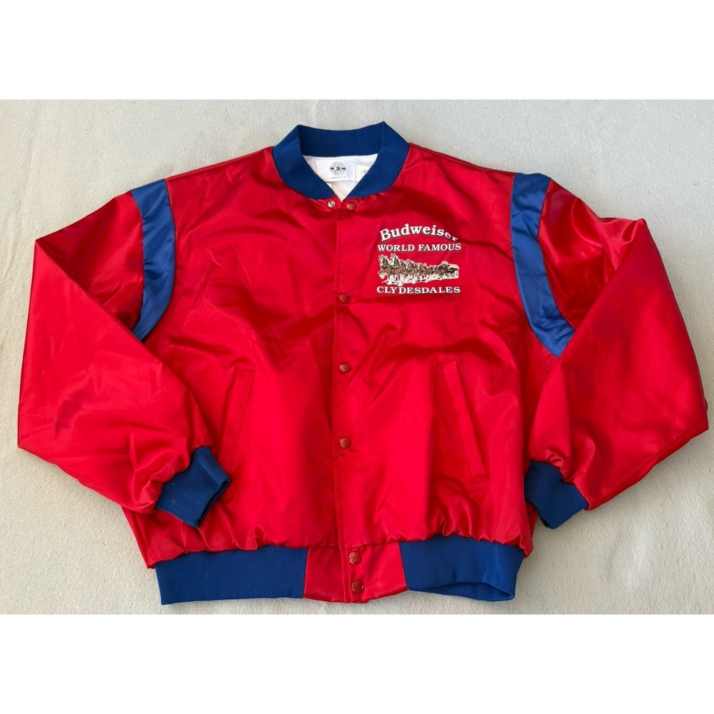 Budweiser Clydesdales Satin Bomber Jacket World Famous Size XX Large 80s VTG NWT